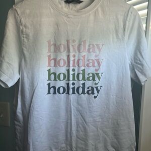 White holiday graphic tee
